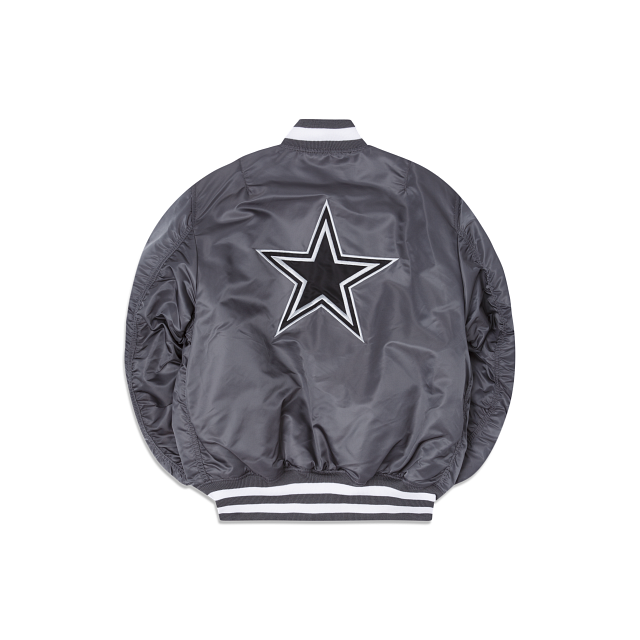 Alpha Industries X Dallas Cowboys Gray MA-1 Bomber Jacket - Image 2