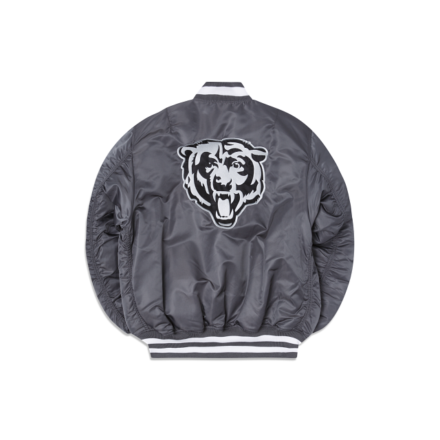 Alpha Industries X Chicago Bears Gray MA-1 Bomber Jacket - Image 2