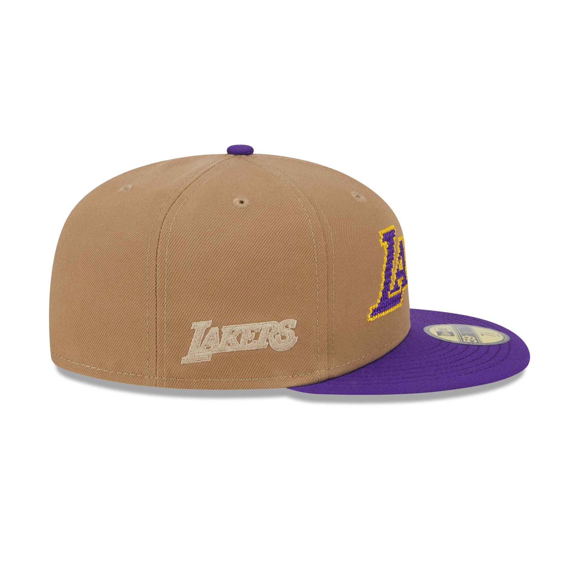 Los Angeles Lakers Classic 8-Bit Wordmark 59FIFTY Fitted Hat - Image 5