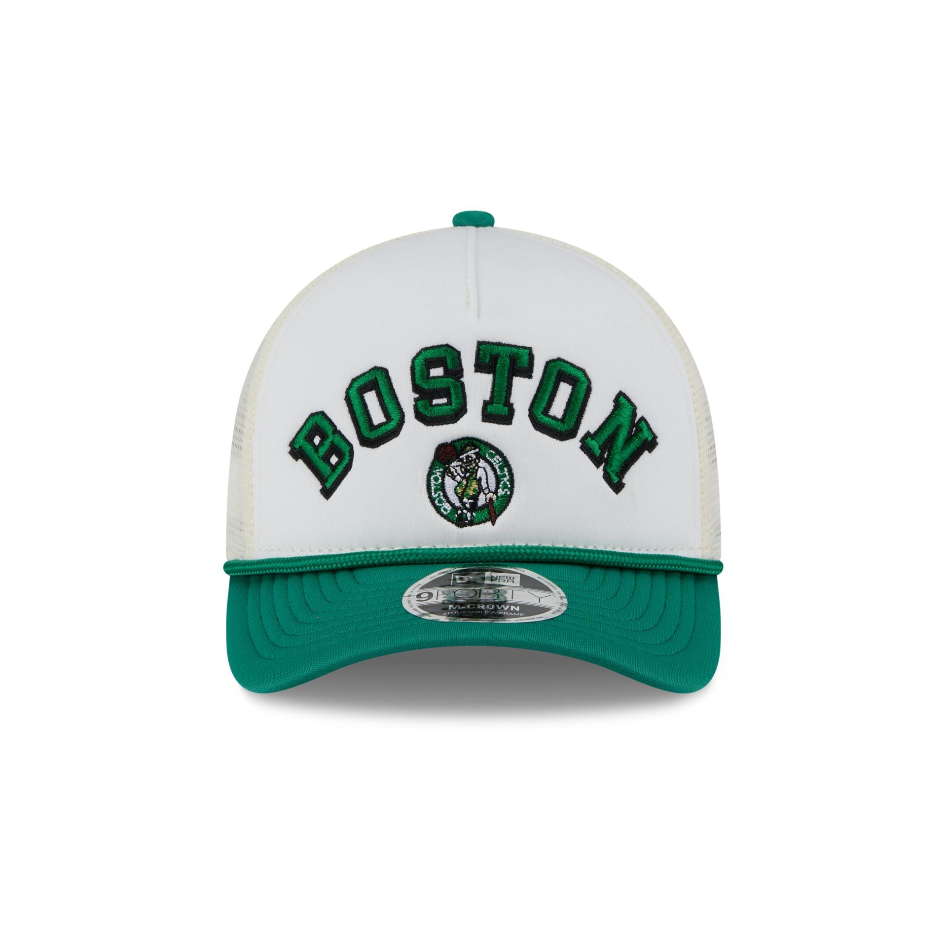 Boston Celtics Chrome Arch 9FORTY M-Crown A-Frame Trucker Hat - Image 2