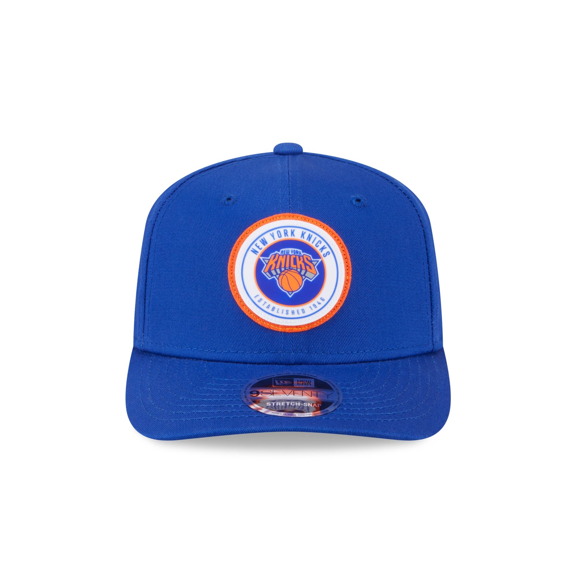New York Knicks Circle Patch 9SEVENTY Stretch-Snap Hat - Image 2