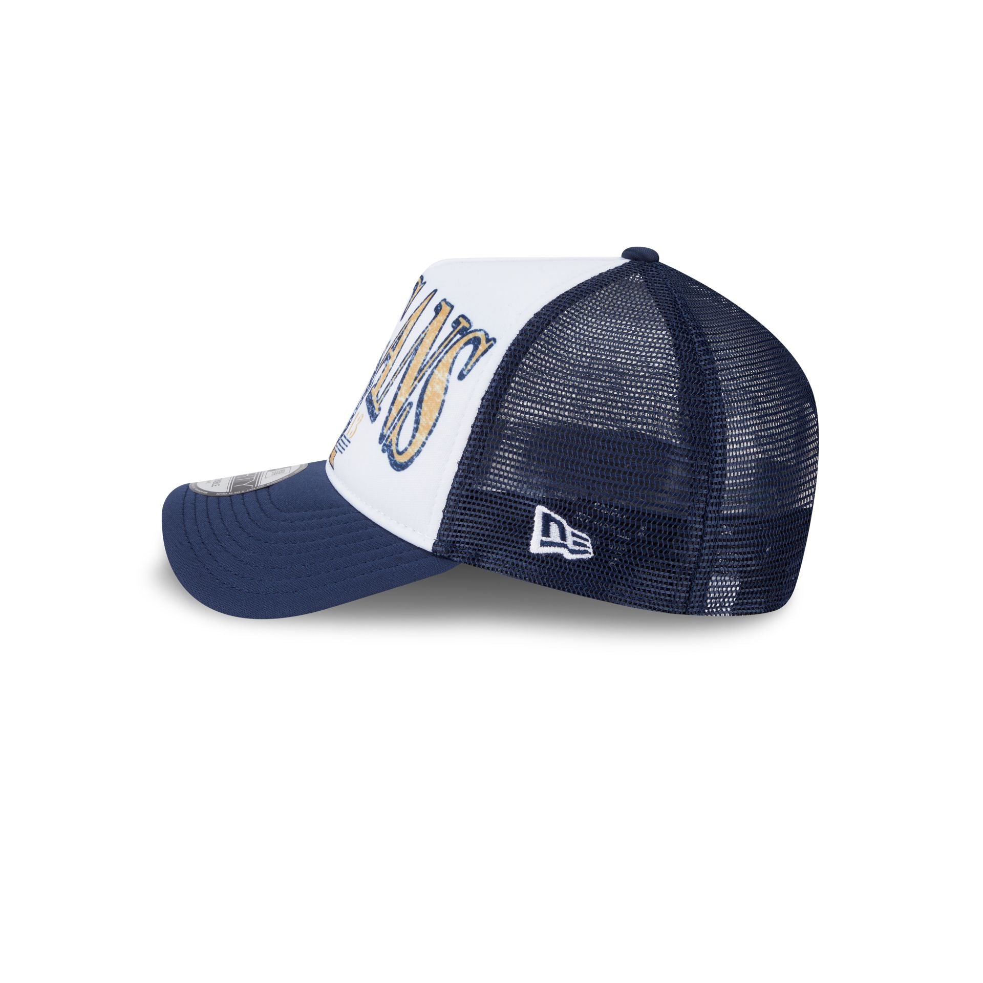 New Orleans Pelicans Distressed 9FORTY A-Frame Trucker Hat - Image 4