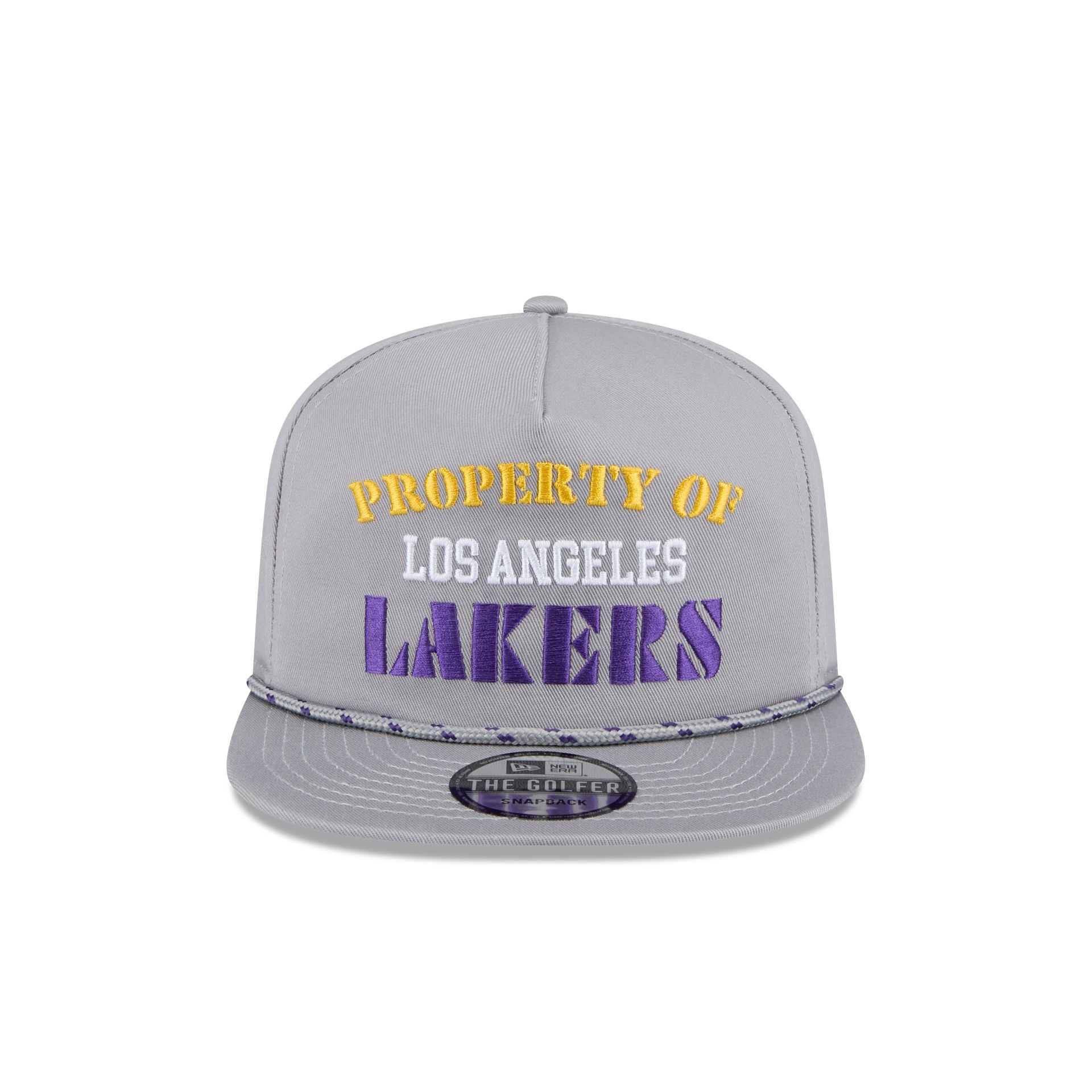 Los Angeles Lakers Vintage Gray Rope Golfer Hat - Image 2