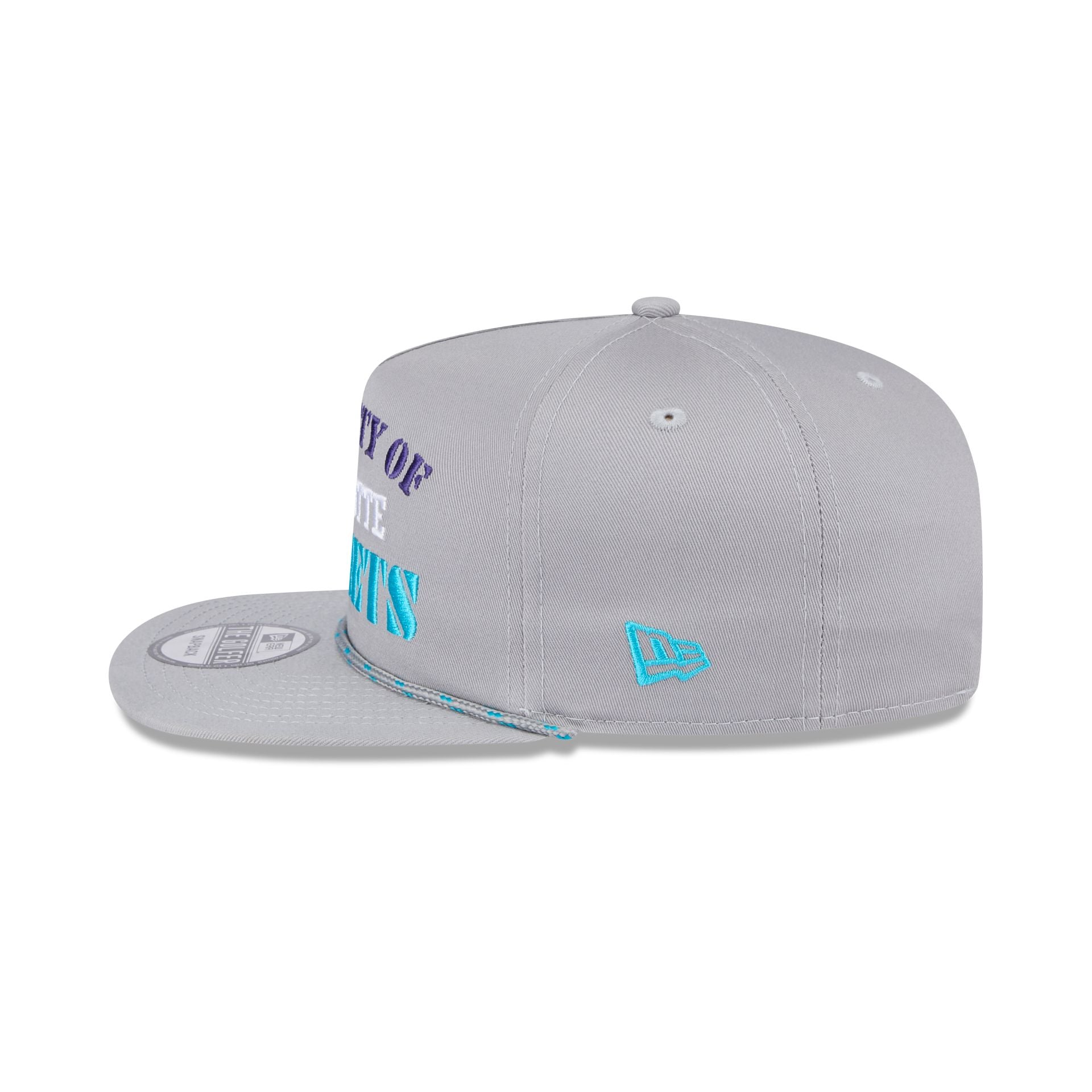 Charlotte Hornets Vintage Gray Rope Golfer Hat - Image 5