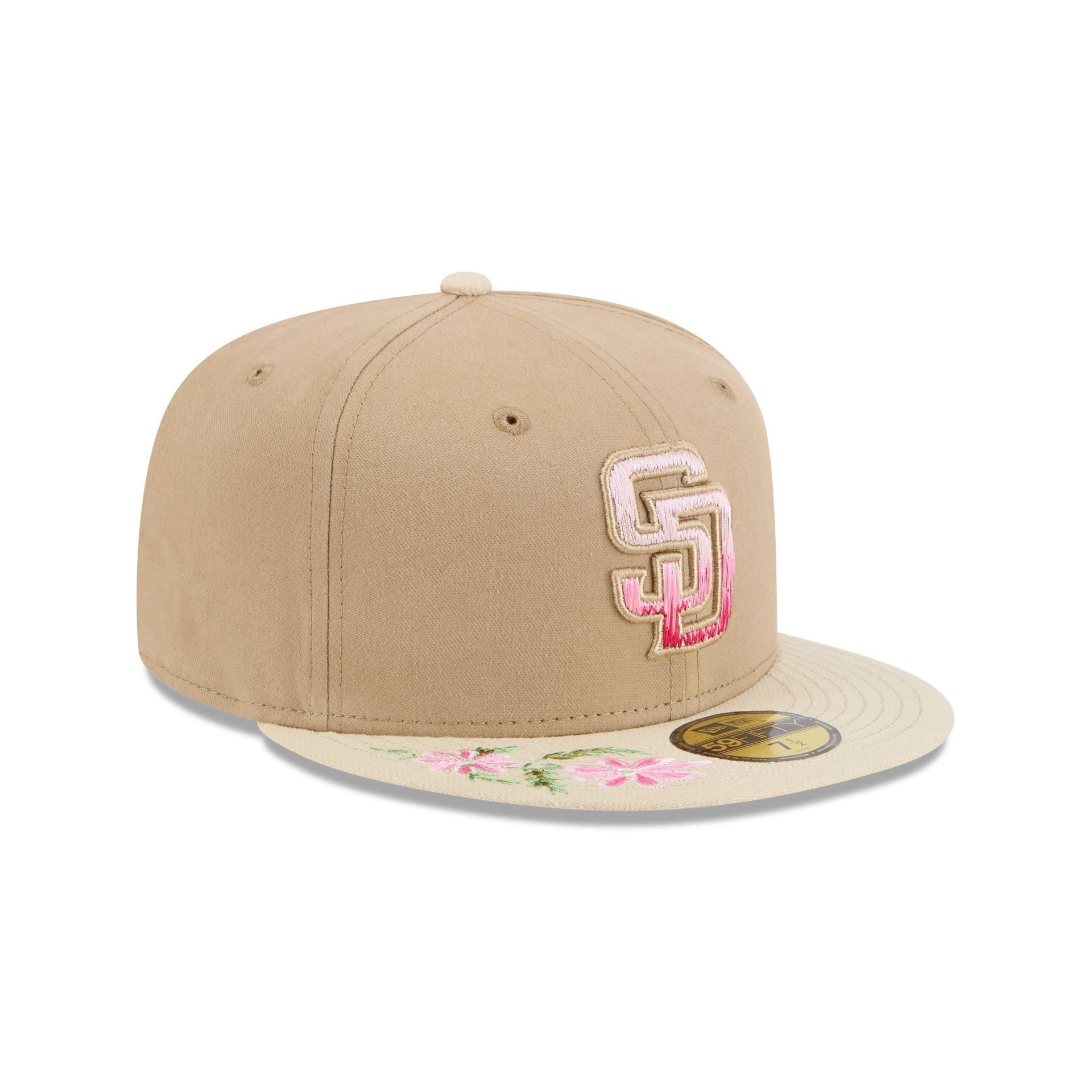 San Diego Padres Hand Stitched Floral 59FIFTY Fitted Hat - Image 3