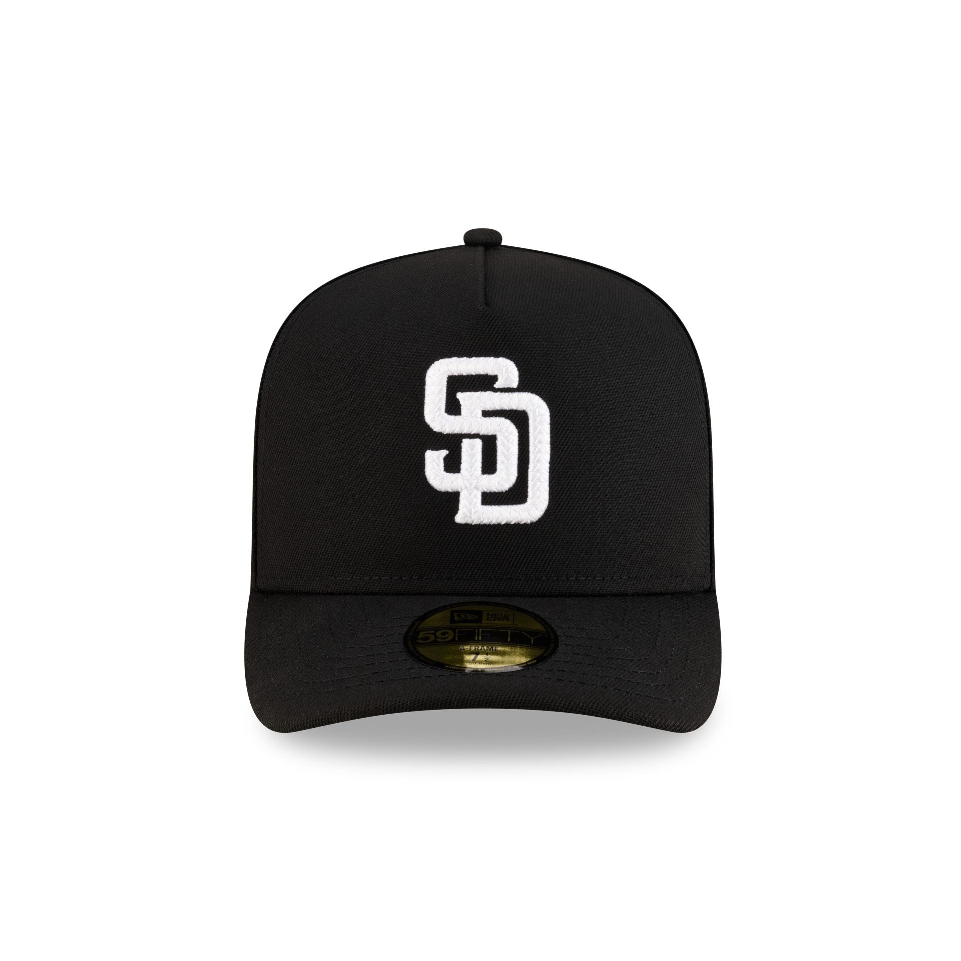 San Diego Padres Black Script Safety Pin 59FIFTY A-Frame Fitted Hat - Image 2