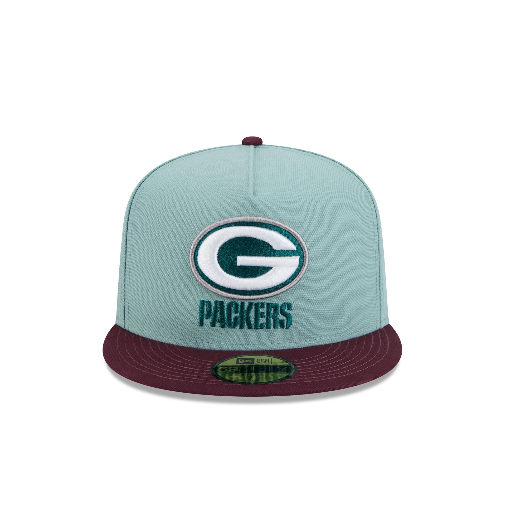 Green Bay Packers Beach Kiss Blue 59FIFTY A-Frame Fitted Hat - Image 2