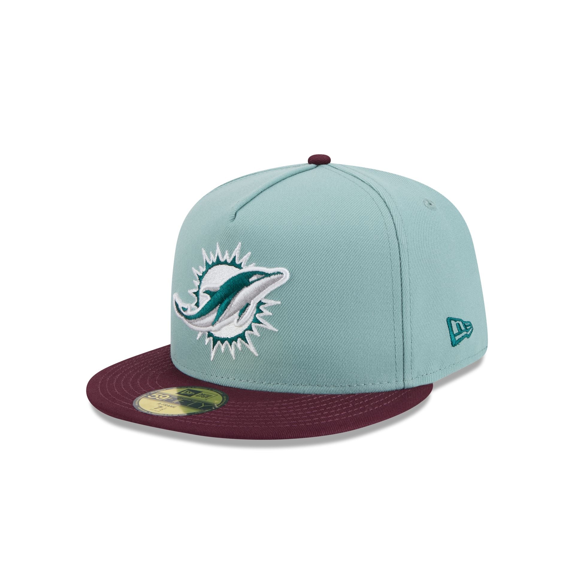 Miami Dolphins Beach Kiss Blue 59FIFTY A-Frame Fitted Hat - Image 3
