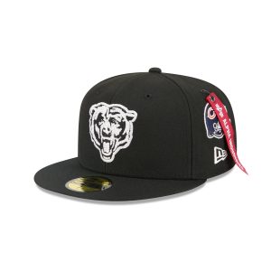 Alpha Industries x Chicago Bears Black 59FIFTY Fitted Hat