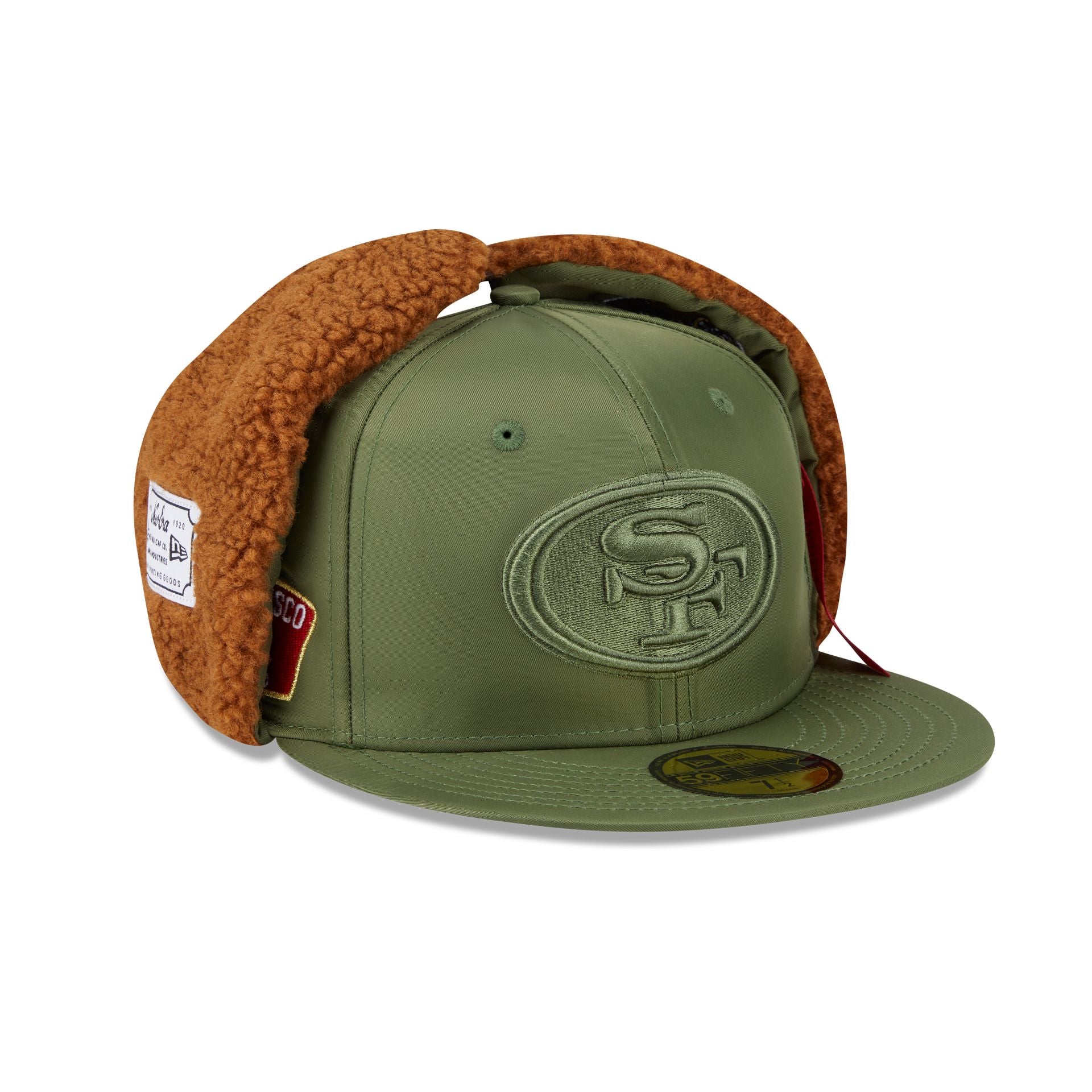 Alpha Industries x San Francisco 49ers Olive Green Dog Ear 59FIFTY Fitted Hat - Image 3