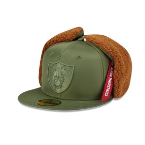 Alpha Industries x Las Vegas Raiders Olive Green Dog Ear 59FIFTY Fitted Hat