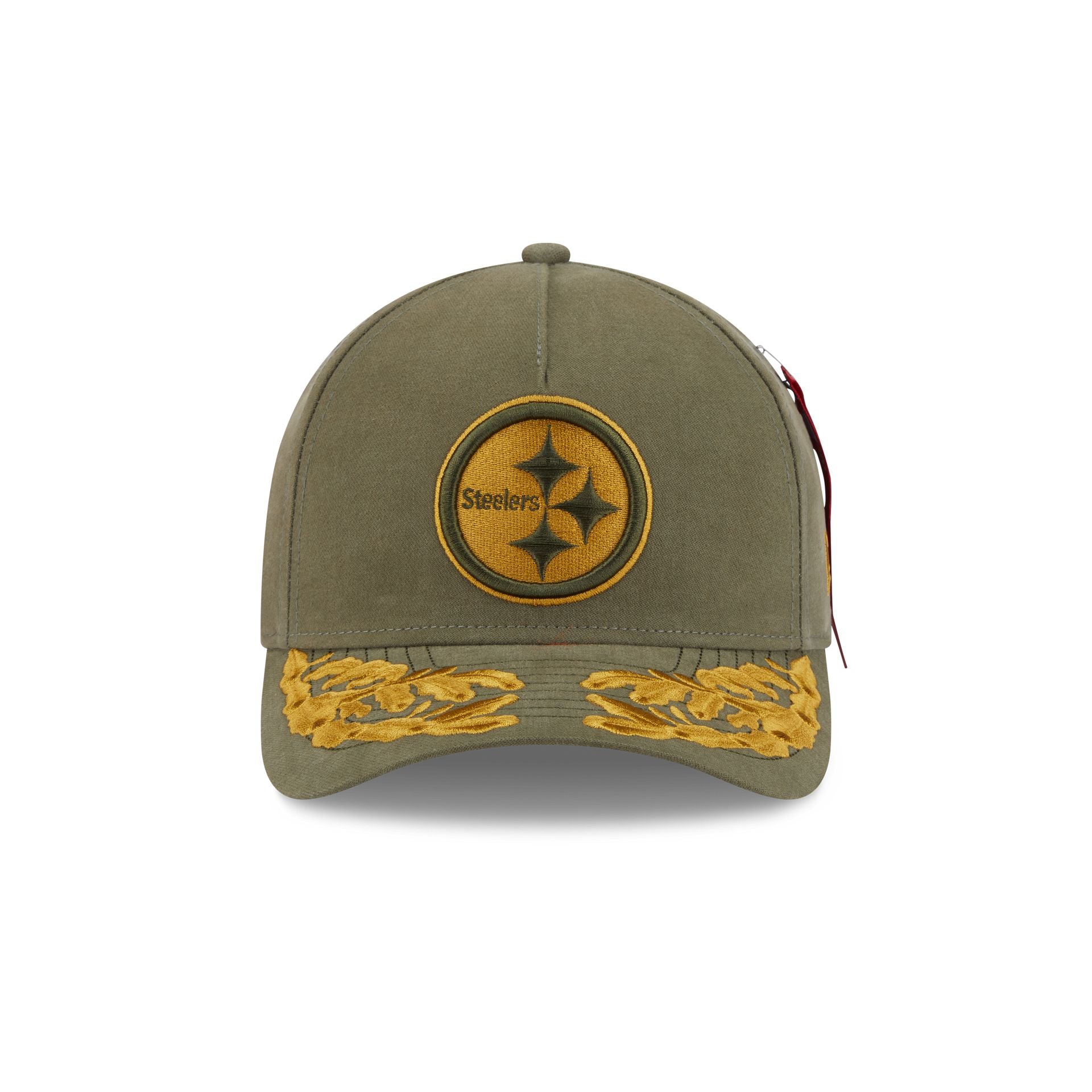 Alpha Industries x Pittsburgh Steelers Olive Green 9FORTY M-Crown A-Frame Snapback Hat - Image 2