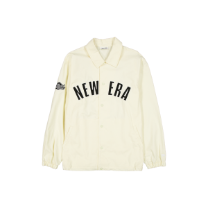 New Era Branded Twill Applique Chrome White Coaches Jacket