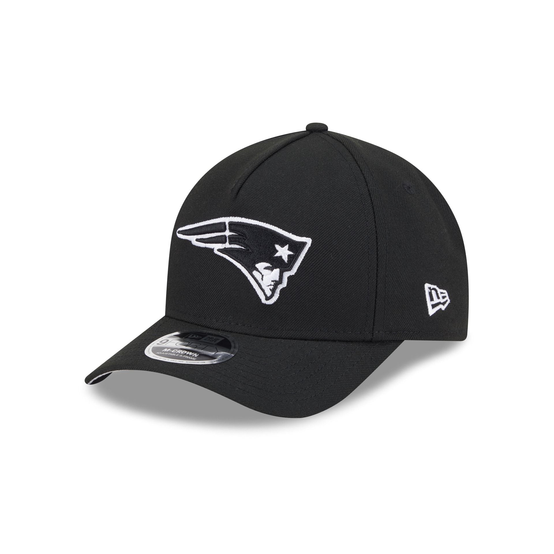 New England Patriots Black & White 9FORTY M-Crown A-Frame Snapback Hat