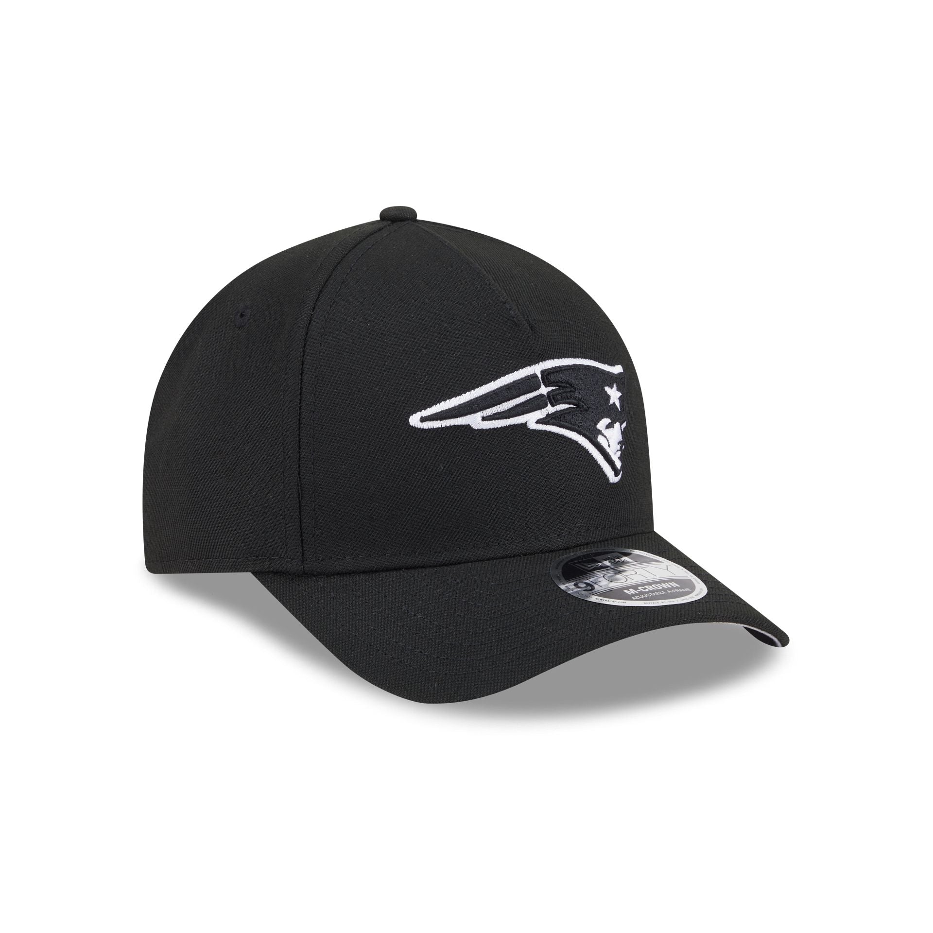 New England Patriots Black & White 9FORTY M-Crown A-Frame Snapback Hat - Image 3
