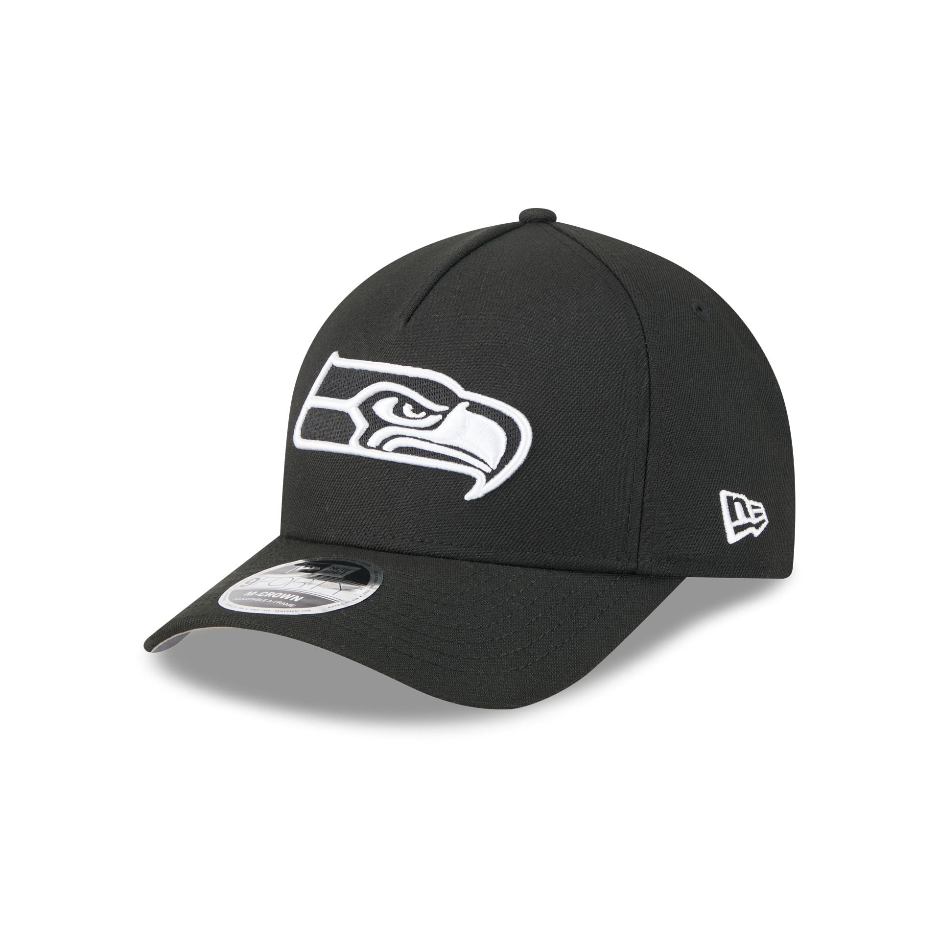 Seattle Seahawks Black & White 9FORTY M-Crown A-Frame Snapback Hat