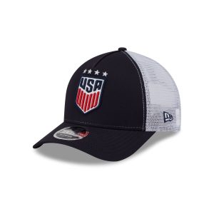 US Soccer Women's National Team Navy 9FORTY M-Crown A-Frame Trucker Hat