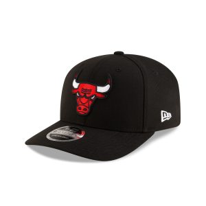 Chicago Bulls Team Black 9SEVENTY Stretch-Snap Hat