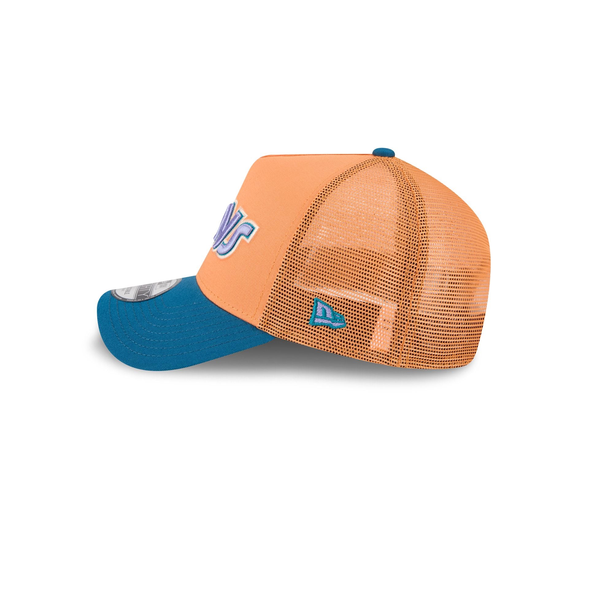 Dallas Mavericks Orange Glaze 9FORTY A-Frame Trucker Hat - Image 4