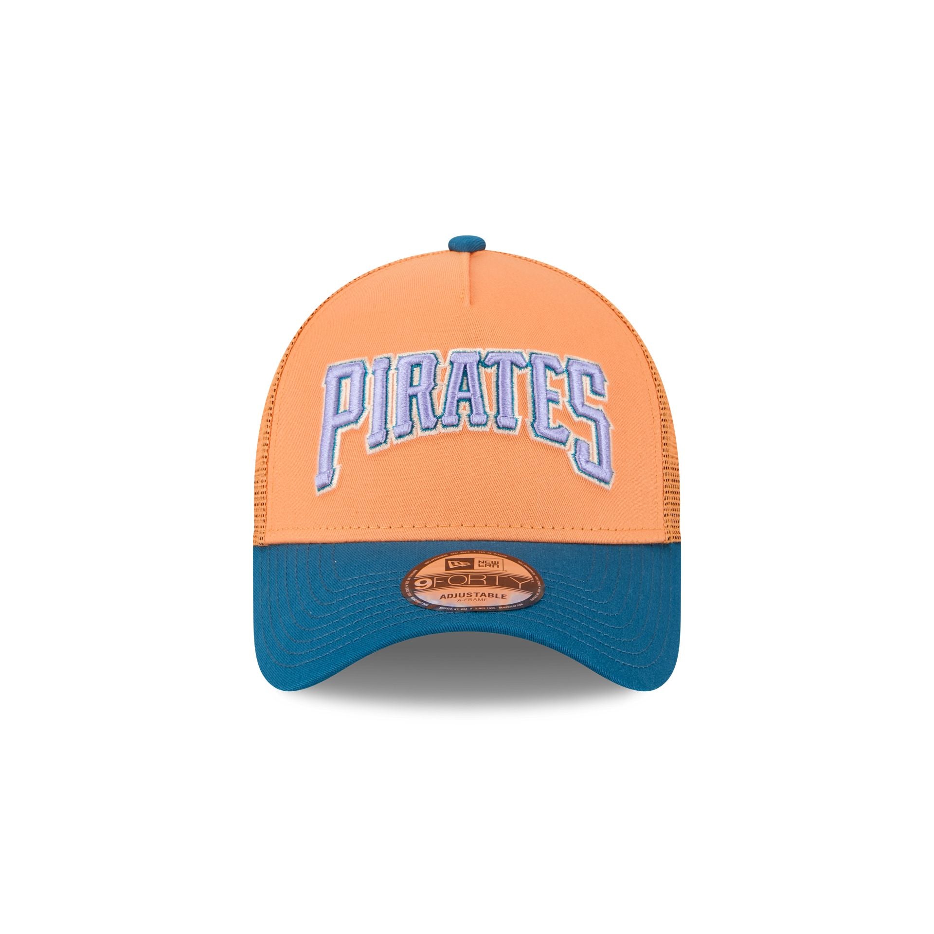 Pittsburgh Pirates Orange Glaze 9FORTY A-Frame Trucker Hat - Image 2