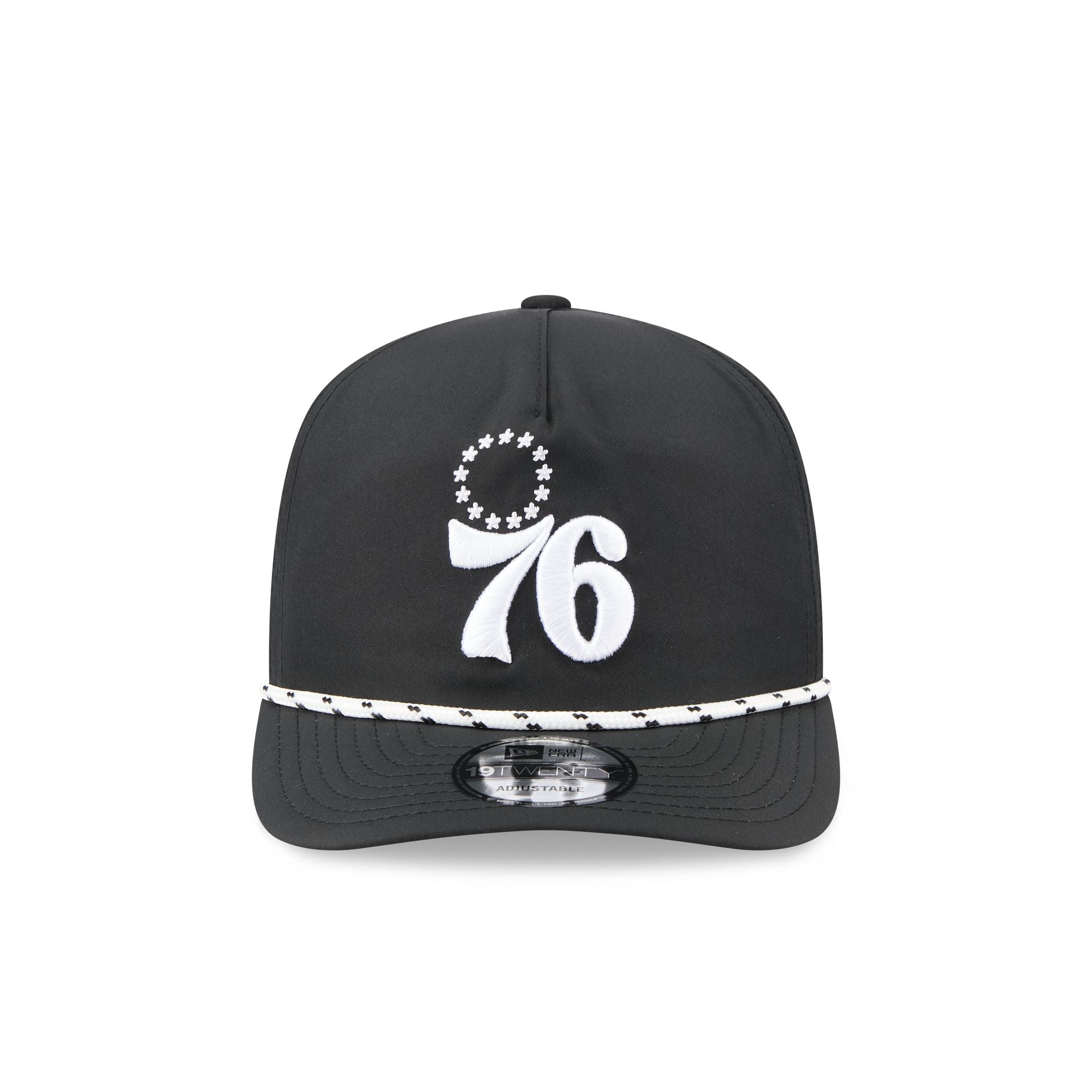 Philadelphia 76ers Black and White Rope 19TWENTY Snapback Hat - Image 2