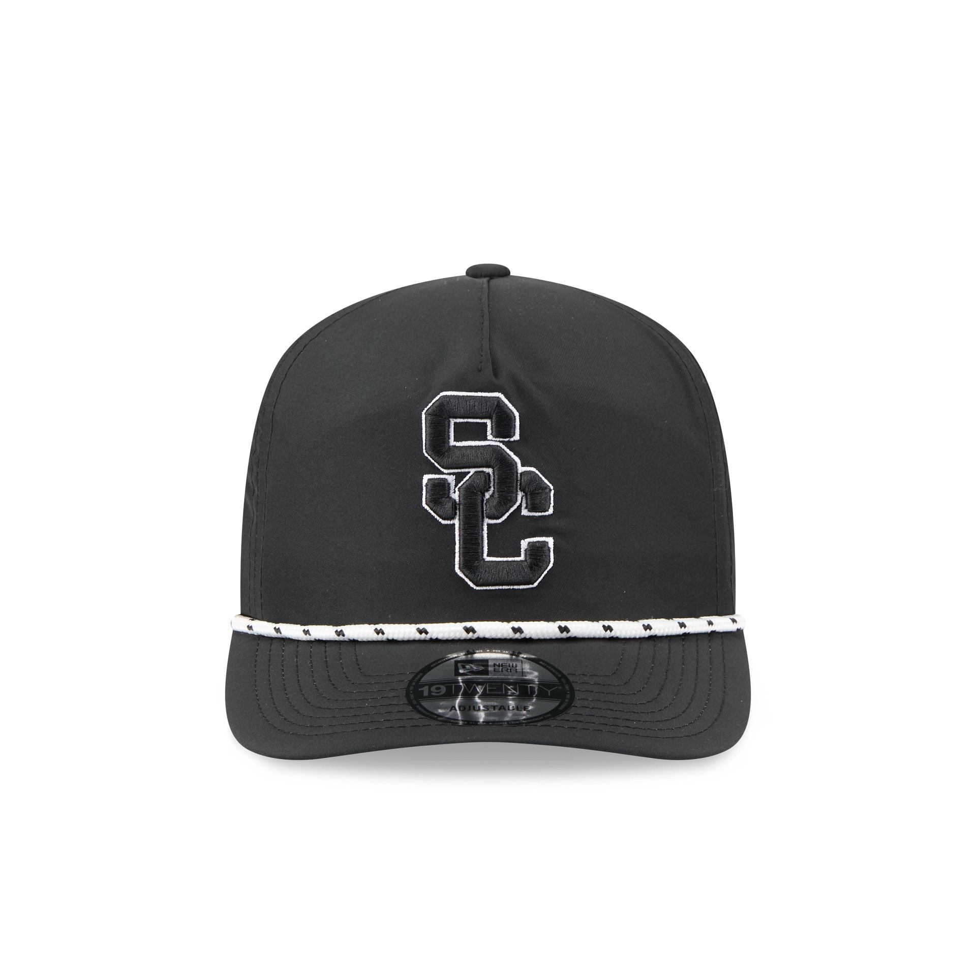 USC Trojans Black and White Rope 19TWENTY Snapback Hat - Image 2