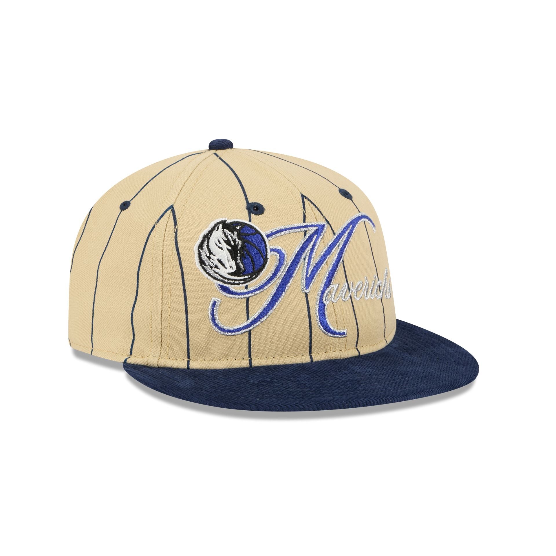 Dallas Mavericks Pinstripe Script Retro Crown 9FIFTY Adjustable Hat - Image 3
