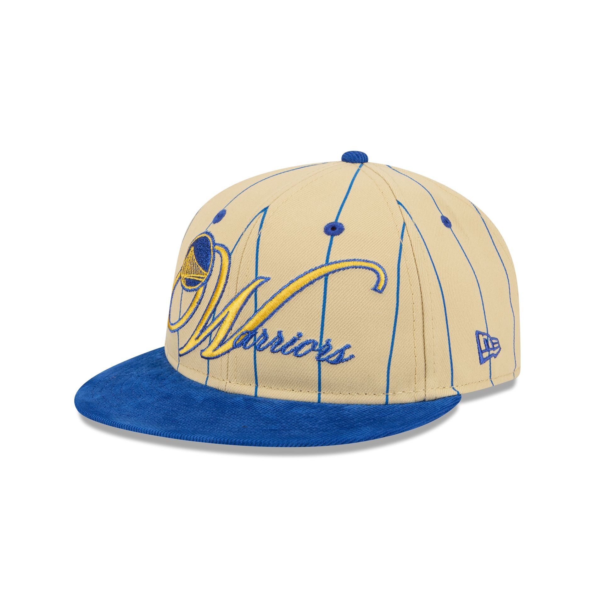 Golden State Warriors Pinstripe Script Retro Crown 9FIFTY Adjustable Hat