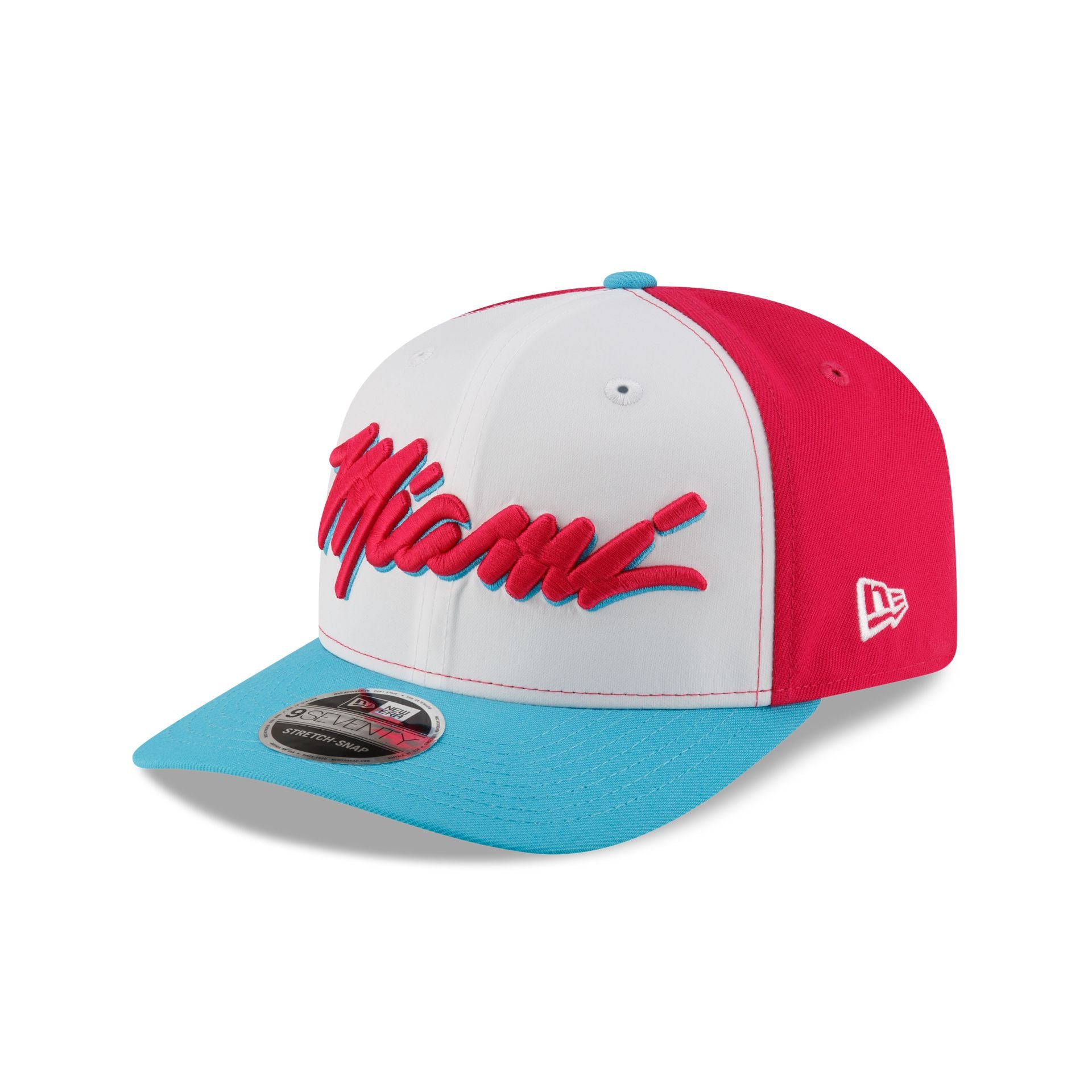 Tyler Herro x Miami Heat Vice Blue Brightrose 9SEVENTY Stretch-Snap Hat - Image 3