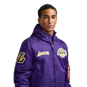 Alpha Industries x Los Angeles Lakers L-2B Hooded Bomber Jacket